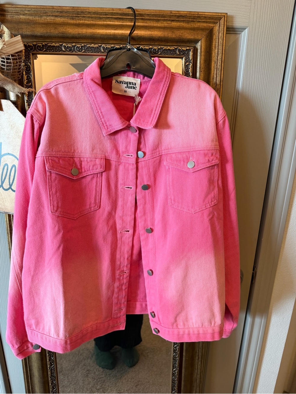 Savanna Jane Pink Dip-Dye Denim Jacket